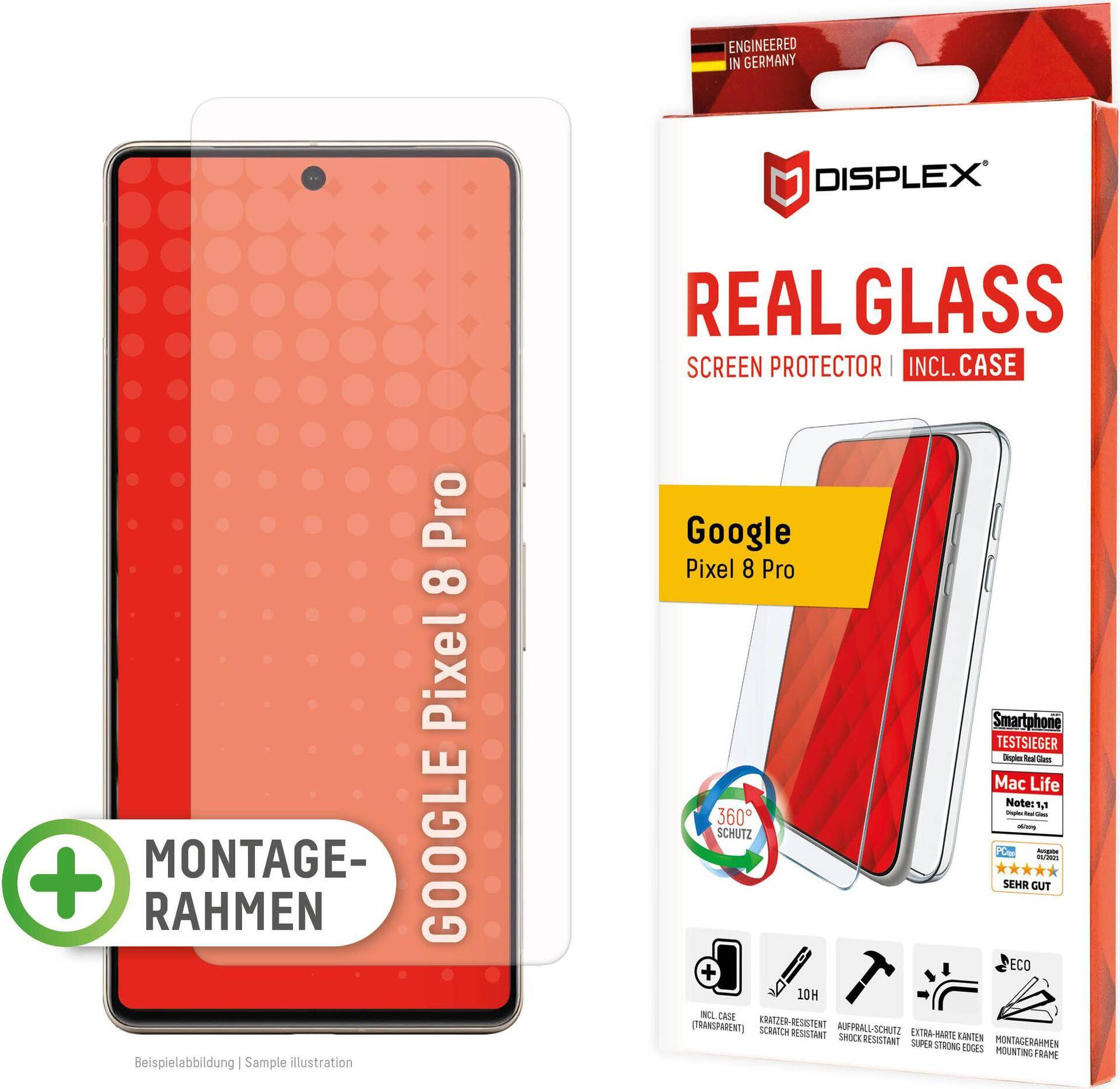 Displex Panzerglas + Schutzhülle für Google Pixel 8 Pro - Eco-Montagerahmen - kratzer-resistent - Google - Pixel 8 Pro - Trockene Anwendung - Staubresistent - Schlagfest - Kratzresistent - Schockresistent - Transparent - 1 Stück(e) (01893) Displex Panzerglas + Schutzhülle für Google Pixel 8 Pro - Eco-Montagerahmen - kratzer-resistent - Google - Pixel 8 Pro - Trockene Anwendung - Staubresistent - Schlagfest - Kratzresistent - Schockresistent - Transparent - 1 Stück(e) (01893) von E.V.I.