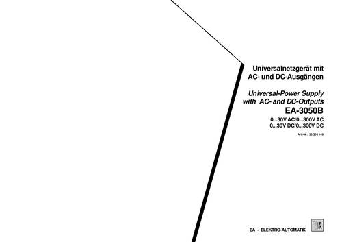 EA Elektro Automatik EA-3050B Labornetzgerät, einstellbar 0 - 30 V/AC 5A 300W Anzahl Ausgänge 4 x von EA Elektro Automatik