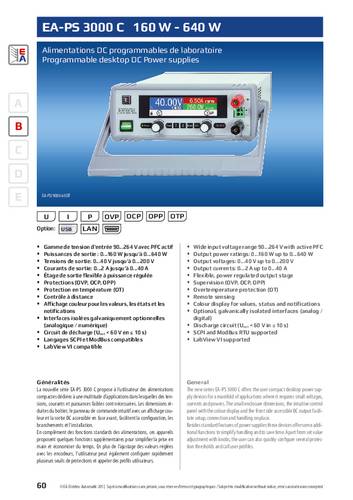 EA Elektro Automatik EA-PS 3200-04 C Labornetzgerät, einstellbar 0 - 200 V/DC 0 - 4A 320W Auto-Rang von EA Elektro Automatik