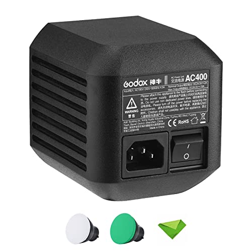 Godox AC400 AC Power Unit Source Adapter mit 5 m Kabel für Godox AD400 Pro Monolights All-in-One Outdoor Flash Strobe (Godox AC-400 für AD400Pro) von EACHSHOT