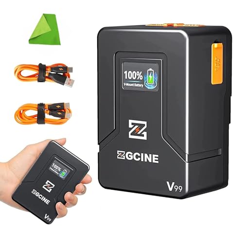 ZGCINE ZG-V99 V2 Mini V-Mount Akku 99Wh (14,8V 6800mAh), D-TAP BP USB-C USB-A Ausgang, geeignet für/Handy/Kamera, LED-Licht von EACHSHOT