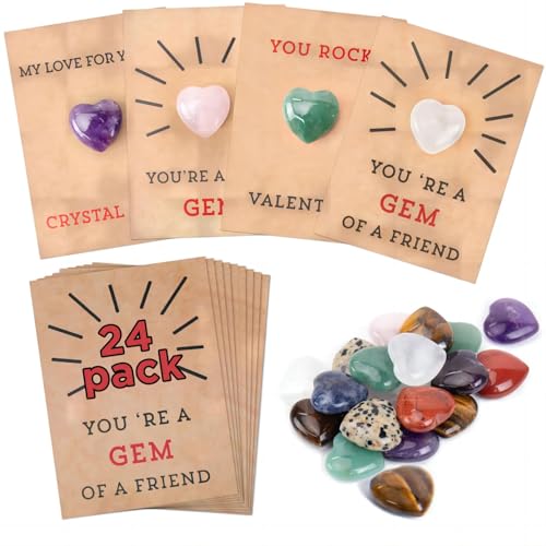 Valentinstagskarten mit herzförmigen Kristallen, Valentinstagsgeschenk, Austausch, Klassenzimmer, Schule, Party, 24 Stück von EACTEL
