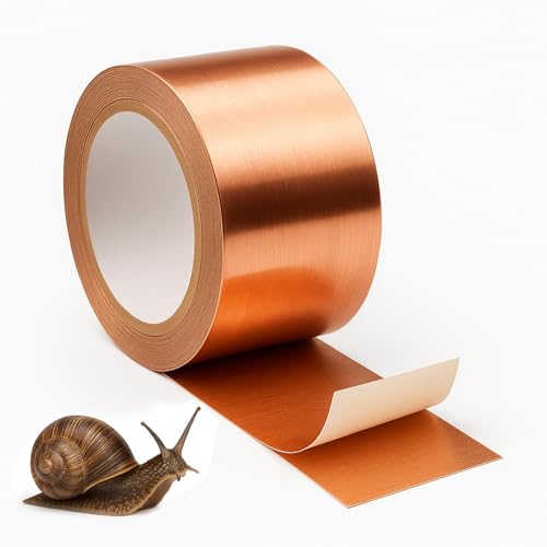 EAEVKPI Kupferband Gegen Schnecken, 50mm x 20m Schneckenband Kupfer, EMI Kapton Tape, Schneckenschutz Kupferband für Hochbeet Pflanzen, Copper Foil Tape für Erdung Schneckenabwehr EAEVKPI Kupferband Gegen Schnecken, 50mm x 20m Schneckenband Kupfer, EMI Kapton Tape, Schneckenschutz Kupferband für Hochbeet Pflanzen, Copper Foil Tape für Erdung Schneckenabwehr von EAEVKPI