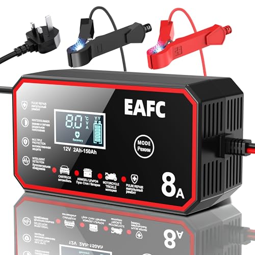 EAFC 12V 8A Smart Car Battery Charger Pulse Repair Fast Charge For Car Moto AGM GEL WET Lead Acid LiFePO4 Battery Charging With LCD Screen And Repair Mode EAFC 12V 8A Smart Car Battery Charger Pulse Repair Fast Charge For Car Moto AGM GEL WET Lead Acid LiFePO4 Battery Charging With LCD Screen And Repair Mode von EAFC