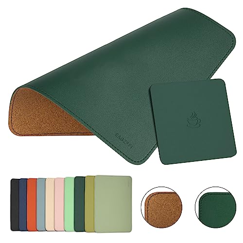 EAGZFFI Leder-Mauspad, Holz-Mauspad, doppelseitig, genähte Kanten, wasserdicht, Computer-Mauspads für Laptop, Büro und Zuhause, 1 Packung, 20,3 cm, 27,9 cm, Schwarzgrün EAGZFFI Leder-Mauspad, Holz-Mauspad, doppelseitig, genähte Kanten, wasserdicht, Computer-Mauspads für Laptop, Büro und Zuhause, 1 Packung, 20,3 cm, 27,9 cm, Schwarzgrün von EAGZFFI