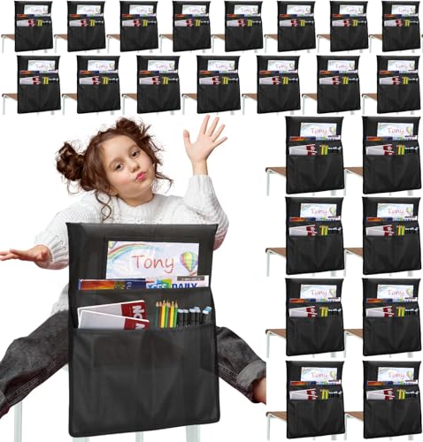 EAONE Stuhltaschen für Klassenzimmer, 24 Stück, große Kapazität, Sitztaschen, Organizer, 43,2 x 48,3 cm, Aufbewahrungstasche für Rückenlehne, mit DIY-Namensschildern für Studenten, Schule EAONE Stuhltaschen für Klassenzimmer, 24 Stück, große Kapazität, Sitztaschen, Organizer, 43,2 x 48,3 cm, Aufbewahrungstasche für Rückenlehne, mit DIY-Namensschildern für Studenten, Schule von EAONE