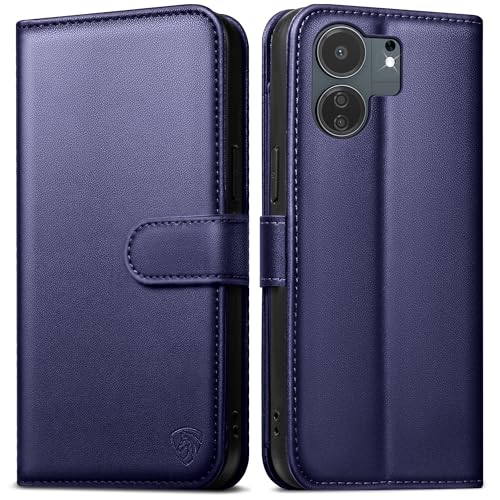 EASDNB Handyhülle für Xiaomi Redmi 13C hülle[6 Kartenfächer][RFID Blocker][Standfunktion] Klapphülle Lederhülle für Redmi 13C/Poco C65/Redmi 13 C hülle,Blau von EASDNB