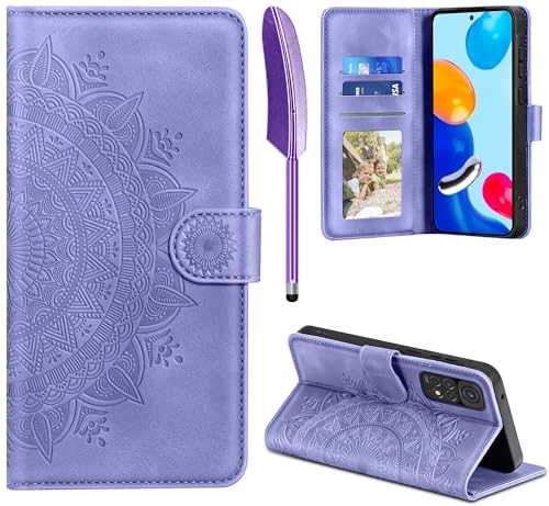 EASDNB Handyhülle für Xiaomi Redmi Note 11 Hülle Flip Wallet Premium PU Leder Tasche Case [Kartenfach] [Magnet] [Standfunktion] Klapphülle Schutzhülle für Redmi Note 11, Lila von EASDNB