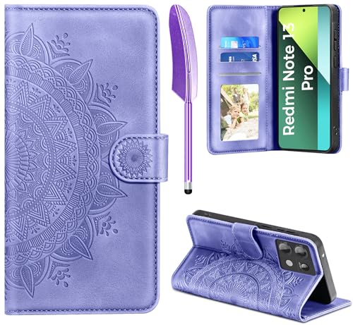 EASDNB Handyhülle für Xiaomi Redmi Note 13 Pro 5G Hülle Flip Wallet Premium PU Leder Tasche Case [Kartenfach] [Magnet] [Standfunktion] Klapphülle Schutzhülle für Redmi Note 13 Pro 5G, Lila von EASDNB