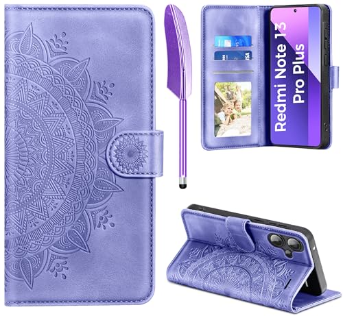 EASDNB Handyhülle für Xiaomi Redmi Note 13 Pro Plus 5G Hülle Flip Wallet PU Leder Tasche Case [Kartenfach] [Magnet] [Standfunktion] Klapphülle Schutzhülle für Redmi Note 13 Pro Plus 5G, Lila von EASDNB