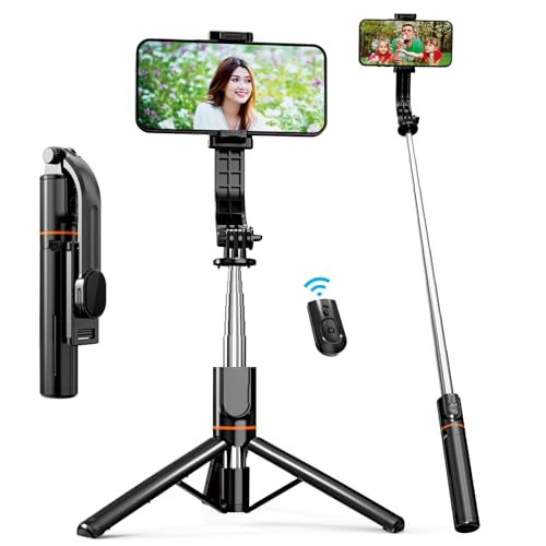 EASERIA Selfie Stick, Stabil Handy Stativ & Selfiestick, Hochwertige Selfie Stangen & Smartphone Tripod, mit Fernbedienung, Koppelbar mit Bluetooth, für iPhone Samsung von EASERIA