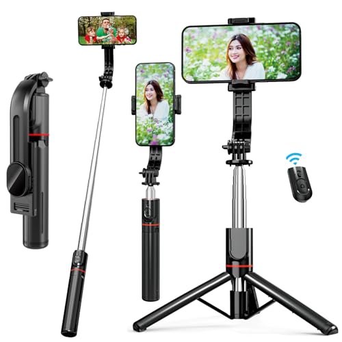 EASERIA Selfie Stick Kompatibel mit iPhone Samsung, Handy Stativ für Live-Streamer, Smartphone Selfiestick & Tripod mit Abnehmbarer Handyhalterung und Fernbedienung, Koppelbar mit Handy Bluetooth von EASERIA