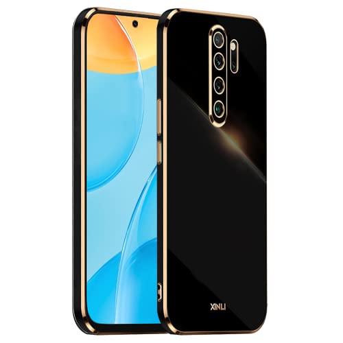 EASSGU Galvanisierter Rahmen Handyhülle für Redmi Note 8 Pro (6.53" Inches), Weiche TPU Silikon Schutzhülle - Schwarz von EASSGU