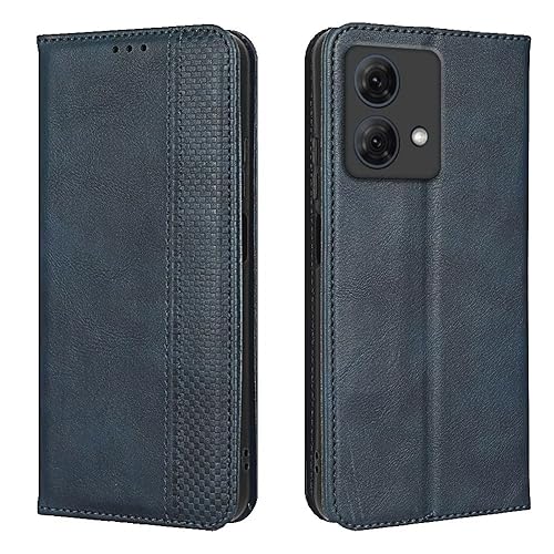 EASSGU Handyhülle für Motorola Moto Edge 40 Neo (6.55" Inches) Flip Folio PU Leder Magnetschalter Schutzhülle, [3 Kartenfach] [1 Wallet] Stand Case - Blau von EASSGU