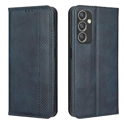 EASSGU Handyhülle für Samsung Galaxy A25 5G (6.5" Inches) Flip Folio PU Leder Magnetschalter Schutzhülle, [3 Kartenfach] [1 Wallet] Stand Case - Blau von EASSGU