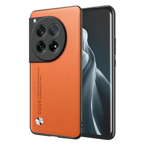 EASSGU Hülle für OnePlus 12 5G (6.82" Inches) Handyhülle im Business Stil mit PU Lederrückseite - Orange von EASSGU