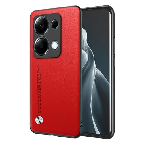 EASSGU Hülle für Redmi Note 13 Pro 4G / Poco M6 Pro 4G (6.67" Inches) Handyhülle im Business Stil mit PU Lederrückseite - Rot von EASSGU