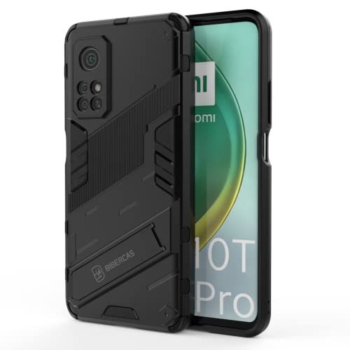 EASSGU Hülle für Xiaomi MI 10T 5G / Xiaomi MI 10T Pro 5G (6.67" Inches), mit Kickstand PC Silikon Stoßfester Armor Handyhülle - Schwarz von EASSGU