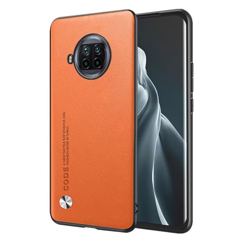 EASSGU Hülle für Xiaomi MI 10T Lite 5G (6.67" Inches) Handyhülle im Business Stil mit PU Lederrückseite - Orange von EASSGU