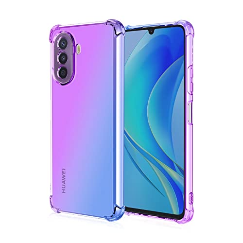 EASSGU TPU Silikon Handyhülle für Huawei Nova Y70 (6.75" Inches), Durchsichtig Farbverlauf Case, Anti Drop und Anti Scratch Schutzhülle - Blau Lila von EASSGU