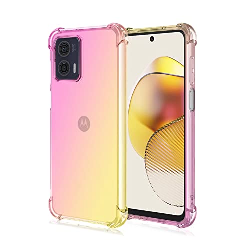 EASSGU TPU Silikon Handyhülle für Motorola Moto G73 (6.5" Inches), Durchsichtig Farbverlauf Case, Anti Drop und Anti Scratch Schutzhülle - Rosa Gold von EASSGU