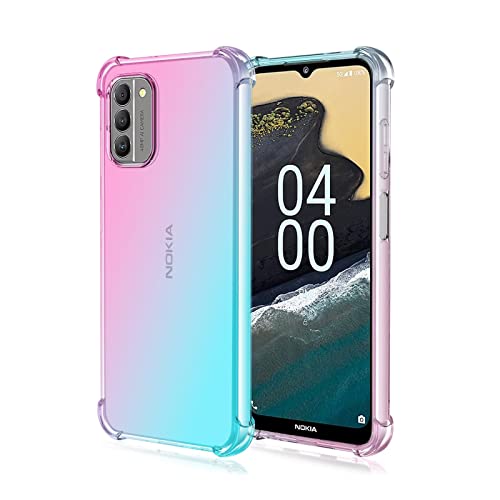 EASSGU TPU Silikon Handyhülle für Nokia G22 (6.5" Inches), Durchsichtig Farbverlauf Case, Anti Drop und Anti Scratch Schutzhülle - Rosa Grün von EASSGU