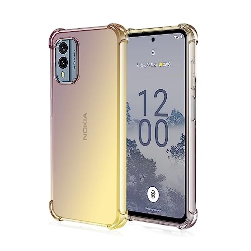 EASSGU TPU Silikon Handyhülle für Nokia XR21 / Nokia XR21 Limited Edition (6.49" Inches), Durchsichtig Farbverlauf Case, Anti Drop und Anti Scratch Schutzhülle - Schwarzes Gold von EASSGU