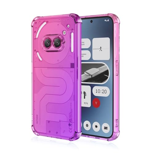 EASSGU TPU Silikon Handyhülle für NothingPhone (2A) / Nothing Phone 2A (6.7" Inches), Durchsichtig Farbverlauf Case, Anti Drop und Anti Scratch Schutzhülle - Pink Lila von EASSGU