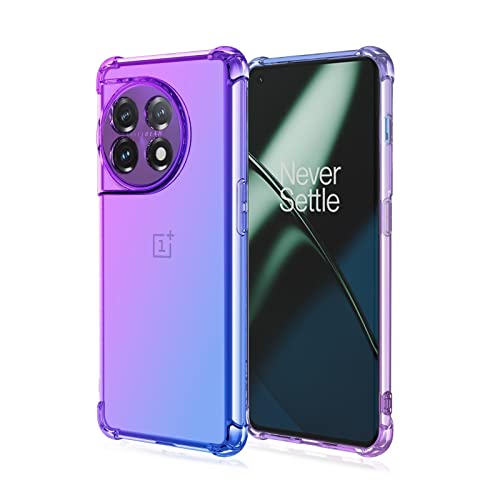 EASSGU TPU Silikon Handyhülle für OnePlus 11 5G (6.7" Inches), Durchsichtig Farbverlauf Case, Anti Drop und Anti Scratch Schutzhülle - Blau Lila von EASSGU