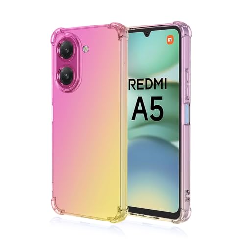 EASSGU TPU Silikon Handyhülle für Redmi A5 4G (Dimension Size 173.3x79.4x8.26mm) (6.88" Inches), Durchsichtig Farbverlauf Case, Anti Drop und Anti Scratch Schutzhülle - Rosa Gold von EASSGU