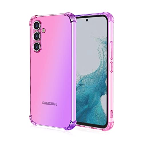 EASSGU TPU Silikon Handyhülle für Samsung Galaxy A54 5G (6.4" Inches), Durchsichtig Farbverlauf Case, Anti Drop und Anti Scratch Schutzhülle - Pink Lila von EASSGU