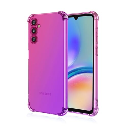 EASSGU TPU Silikon Handyhülle für Samsung Galaxy S24 (6.2" Inches), Durchsichtig Farbverlauf Case, Anti Drop und Anti Scratch Schutzhülle - Pink Lila von EASSGU