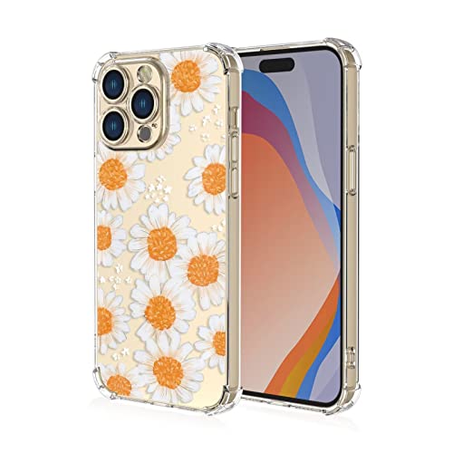 EASSGU TPU Silikon Hülle für iPhone 14 Pro (6.1" Inches), Durchsichtig Farbmalerei Muster Case, Anti Drop und Anti Scratch Schutzhülle - Gänseblümchen von EASSGU