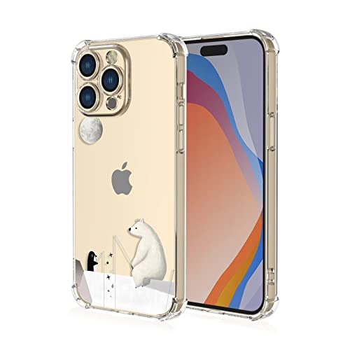 EASSGU TPU Silikon Hülle für iPhone 14 Pro Max (6.7" Inches), Durchsichtig Farbmalerei Muster Case, Anti Drop und Anti Scratch Schutzhülle - Eisbär von EASSGU