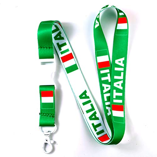 EASTEX Schlüsselband mit italienischer Flagge, Schlüsselband mit italienischer Flagge, Schlüsselband für Schlüssel, Abzeichen, Ausweis, Reisepass, wendbar, für Damen und Herren, Geschenk, Souvenir (1 EASTEX Schlüsselband mit italienischer Flagge, Schlüsselband mit italienischer Flagge, Schlüsselband für Schlüssel, Abzeichen, Ausweis, Reisepass, wendbar, für Damen und Herren, Geschenk, Souvenir (1 von EASTEX