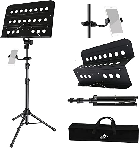 EASTROCK Notenständer Stabil Höhenverstellbar, Klappbar Notenpult Gitarre Geeignet für Kinder und Erwachsene, Profis,(schwarz) von EASTROCK