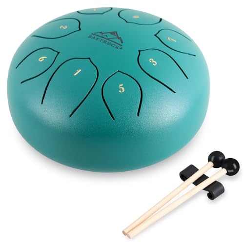 EASTROCK Steel Tongue Drum for Kids 6 Inch 8 Notes Percussion Instrument Handpan Drum C Key Panda Drum with Travel Bag,for Meditation Entertainment Yoga,Mallets,and Music Book (Green) von EASTROCK