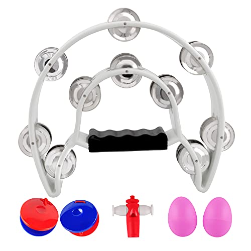 EASTROCK Tambourine Halbmond Form Schellenring mit ergonomischem Handgriff 20 verchromte Schellen für Aldult Anfänger Student von EASTROCK