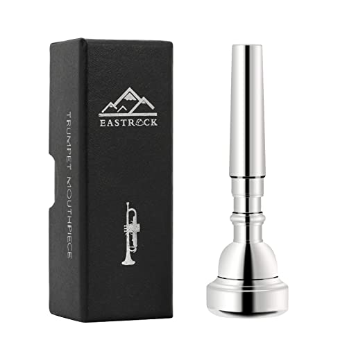 EastRock Trompetenmundstück 7C Trompete Mundstück Versilbert Ersatz Bb Trompetenteile Universal Trompete Übungsmundstück für Anfänger (7C, silber) von EASTROCK