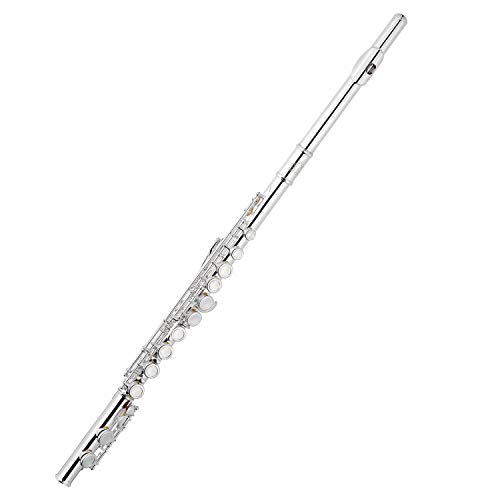 Eastrock Querflöte mit geschlossenen Löchern, 16 Löcher, Silber, für Anfänger und Kinder, Erwachsene, mit Halterung, Reinigungsset, Tuningrod, Transporttasche Eastrock Querflöte mit geschlossenen Löchern, 16 Löcher, Silber, für Anfänger und Kinder, Erwachsene, mit Halterung, Reinigungsset, Tuningrod, Transporttasche von EASTROCK