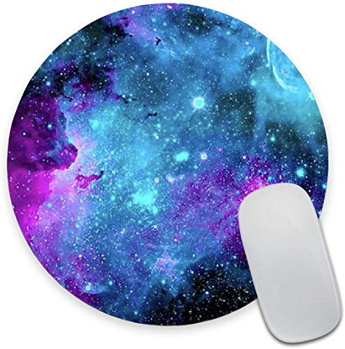 Mauspad mit Galaxie-Motiv, rundes Mauspad, schönes Nebel Universum Weltraum, niedliches Mauspad mit Design, rutschfeste Gummiunterseite, wasserdicht, kleine Größe von EASTSMOOTH