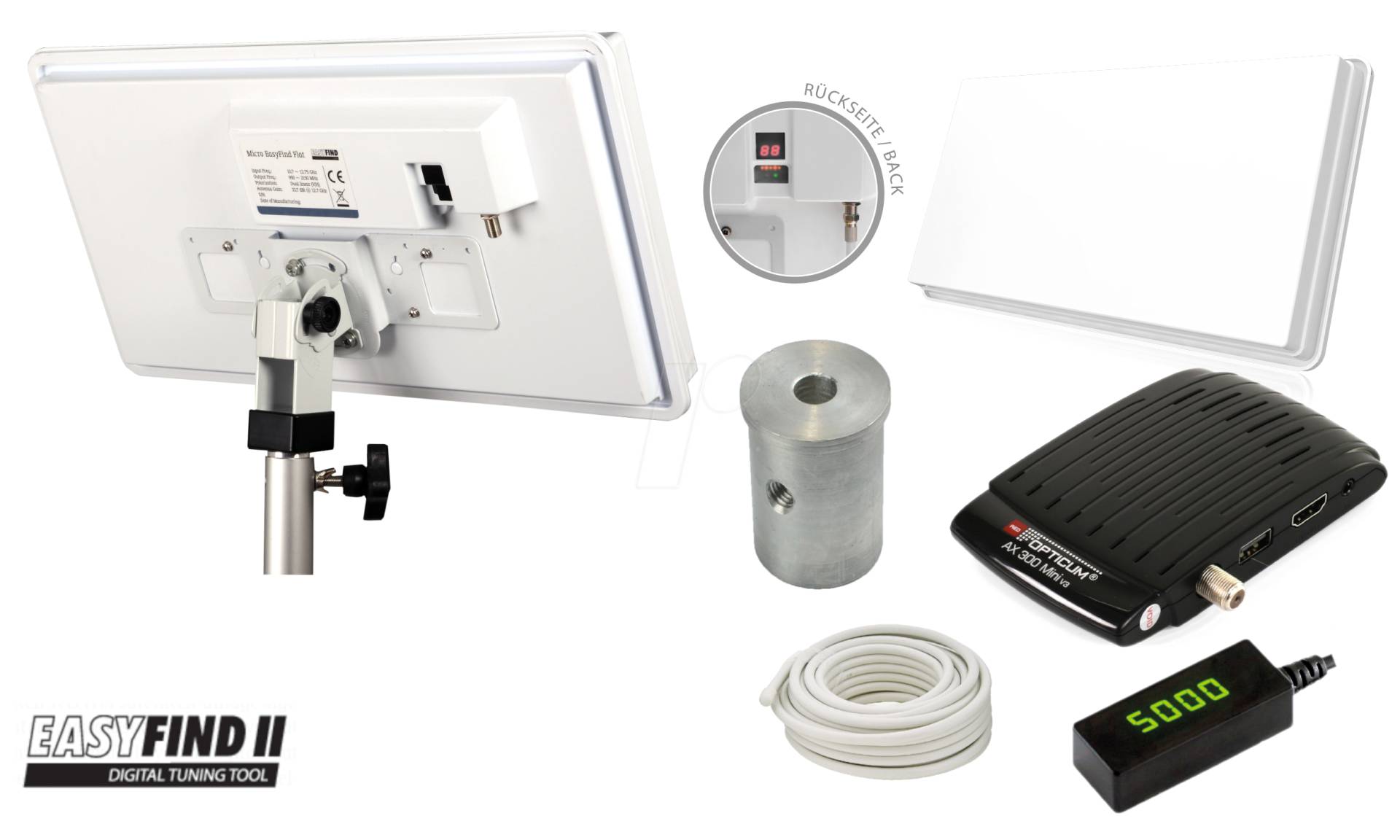 EASYFIND 5013 - Flachantenne mit Receiver,Stativadapter &Tasche EASYFIND 5013 - Flachantenne mit Receiver,Stativadapter &Tasche von EASYFIND