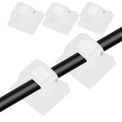 100 Stück Kabelhalter, Outdoor Indoor Kabelclips Selbstklebend für Kabelmanagement, Kabelführung Organizer Kabelklemmen Haken Draht Halter für Kabelbefestigung Lichterkette 100 Stück Kabelhalter, Outdoor Indoor Kabelclips Selbstklebend für Kabelmanagement, Kabelführung Organizer Kabelklemmen Haken Draht Halter für Kabelbefestigung Lichterkette von EASYKEENECOM