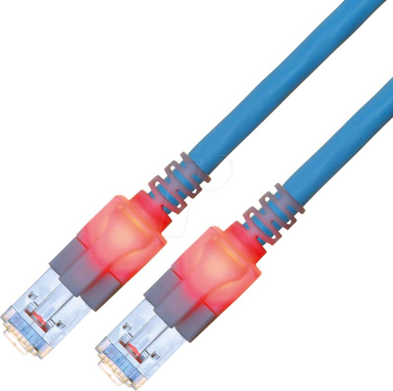 CS1OBCDCD0250 - Cat.6 LED Patchkabel, DualBoot, S/FTP blau, 25 m von EASYLAN