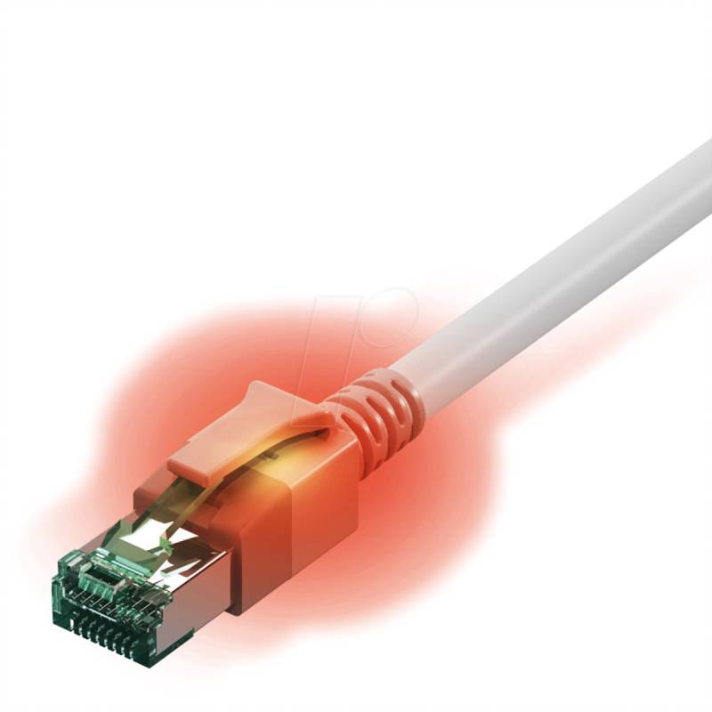 CS1OWADAD0005 - Cat.6a LED Patchkabel, DualBoot, S/FTP, weiß, 0,5 m von EASYLAN