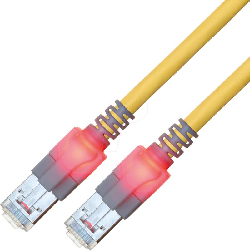 CS1OYCDCD0250 - Cat.6 LED Patchkabel, DualBoot, S/FTP gelb, 25 m von EASYLAN