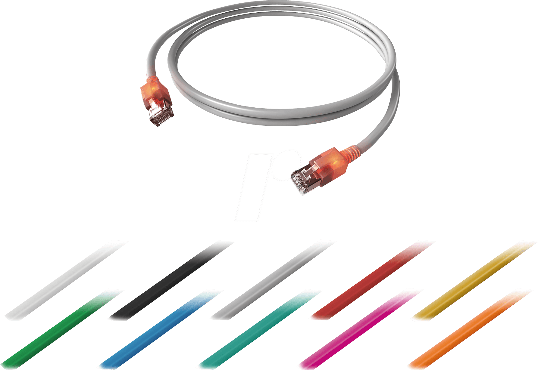 EASY CS1OR0250 - DualBoot® LED Patchkabel, Cat.6a, S/FTP, rot, 25 m von EASYLAN