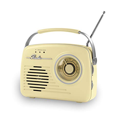 EASYmaxx Design Radio | Tragbares Radio im angesagten 50's Retro Style | Mit Bluetooth®-Technologie, SD-Karten Slot, USB und AUX Anschluss und Kopfhörer Ausgang | Stylischer Blickfang in jeder Küche von EASYmaxx