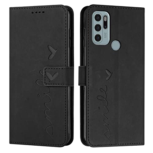 EATCYE Kompatibel mit Motorola Moto G60S Hülle, Klapphülle Motorola Moto G60S Premium PU Leder Brieftasche Schutzhülle [Kartenfach][Ständer], Handyhülle für Motorola Moto G60S (#Schwarz) von EATCYE