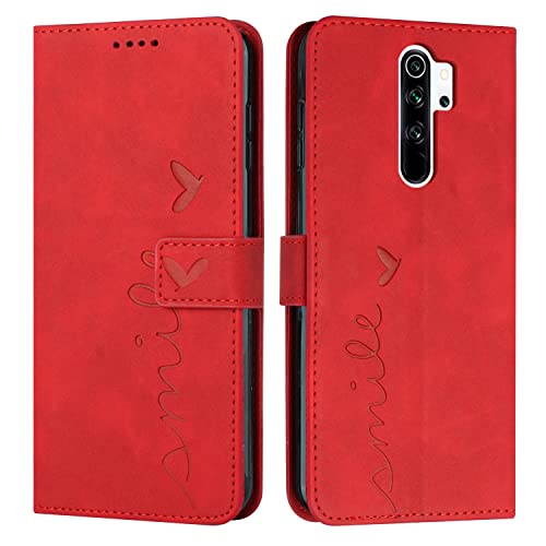 EATCYE Kompatibel mit Xiaomi Redmi Note 8 Pro Hülle, Klapphülle Xiaomi Redmi Note 8 Pro Premium PU Leder Brieftasche Schutzhülle [Kartenfach][Ständer], Handyhülle für Xiaomi Redmi Note 8 Pro (#Rot) von EATCYE